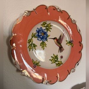 Anthro Lou Rota Hummingbird Plate 🐦 Botanical Nature Table